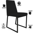 Ver imagem 3 de Cadeira Para Sala De Jantar Base Aço Industrial Preto Dafne L02 Corano Preto - Lyam Decor