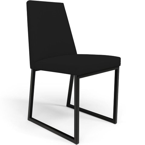 Cadeira Para Sala De Jantar Base Aço Industrial Preto Dafne L02 Corano Preto - Lyam Decor
