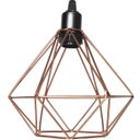 Ver imagem 4 de 3 Pendentes Aramado Teto Diamante Luminária Lustre Retrô Balcão + Lâmpada Led ST64 Cobre Rose
