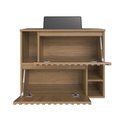 Ver imagem 3 de Gabinete de Banheiro Suspenso 75cm Luiza com 02 Portas Basculante Mel com Cuba Preta