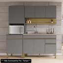 Ver imagem 2 de Armário de Cozinha 3 Peças Balcão 150cm sem Tampo Lina13 K02 Gris/Freijó - Mpozenato