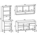 Ver imagem 4 de Armário de Cozinha 3 Peças Balcão 150cm sem Tampo Lina13 K02 Gris/Freijó - Mpozenato