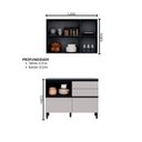 Ver imagem 3 de Cozinha Modulada 2 Peças 4 Portas 4 Gavetas MDF Dodradiça Slow Motion Lúmina Itatiaia Cinza/Grafite/Fendi