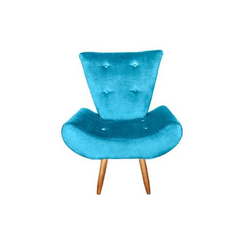 Poltrona Cadeira Decorativa Ane para Recepção e Sala Azul
