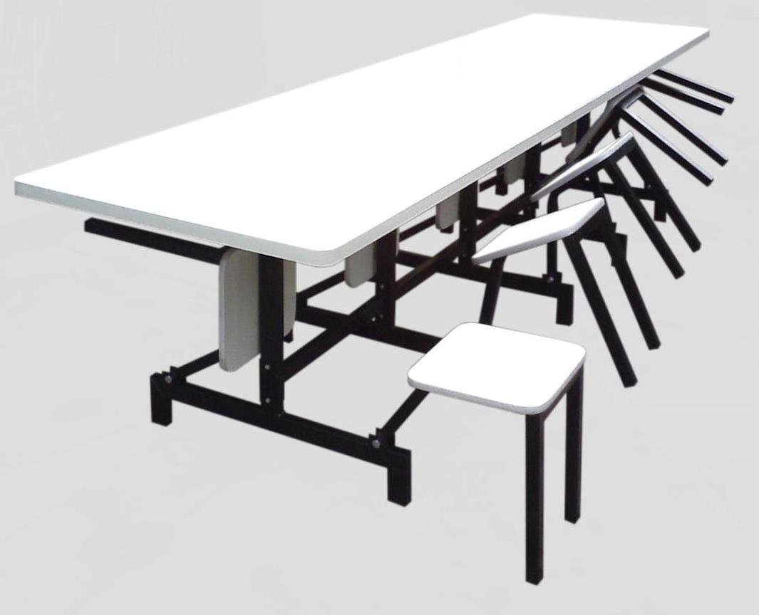 Mesa para Refeitório com 10 Lugares Dobráveis Escamoteáveis - 2