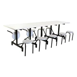 Mesa para Refeitório com 10 Lugares Dobráveis Escamoteáveis - 1