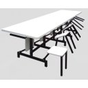 Ver imagem 2 de Mesa para Refeitório com 10 Lugares Dobráveis Escamoteáveis