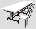 Ver imagem 2 de Mesa para Refeitório com 10 Lugares Dobráveis Escamoteáveis