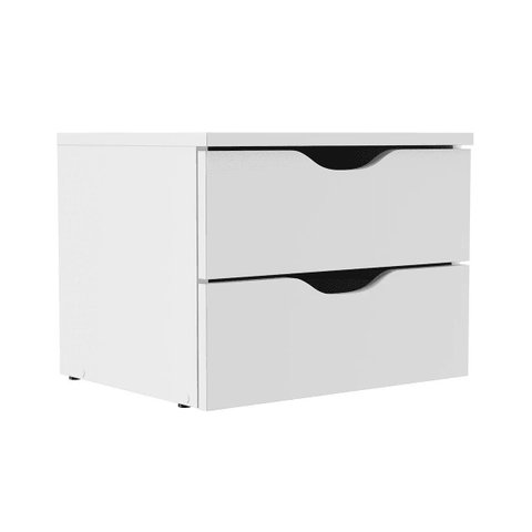 Mesa de Cabeceira Suspensa Multivisão Flow Gaveteiro Suspenso Aereo 2 Gavetas:branco