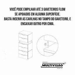Mesa de Cabeceira Suspensa Multivisão Flow Gaveteiro Suspenso Aereo 2 Gavetas:branco - 6