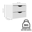 Ver imagem 4 de Mesa de Cabeceira Suspensa Multivisão Flow Gaveteiro Suspenso Aereo 2 Gavetas:branco
