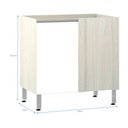 Ver imagem 2 de Balcão de Cozinha sem Tampo de Canto Reto Luciane 80cm 1 Porta Lis Luciane Móveis
