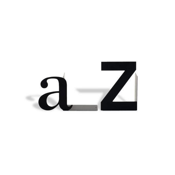 Organizador Aparador de Livros Suporte aZ a-Z Aço Preto - 2