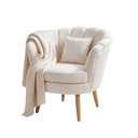 Ver imagem 2 de Poltrona Decorativa Sala de Estar Pétala Bouclê Off White - Montanaris Decor