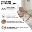 Ver imagem 2 de Conjunto Mesa de Jantar Lara 120cm Vidro Redondo Aço Carbono Bronze 4 Cadeiras em PU Caramelo