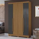 Ver imagem 2 de Guarda Roupa Solteiro 2030240 4 Portas 154 Cm Atacama Grafite Armoveis