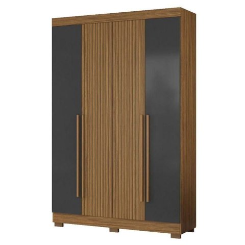 Guarda Roupa Solteiro 2030240 4 Portas 154 Cm Atacama Grafite Armoveis
