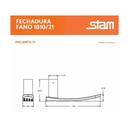 Fechadura Stam Porta Interna 1810/21 Cromado Espelho - 5