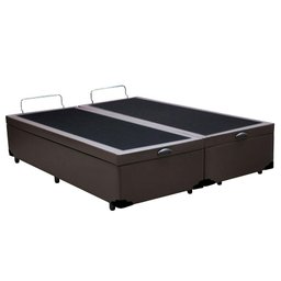 Cama Box Baú Blindado Queen Bipartido Homequeen Sintético Marrom 41x158x198 - 3