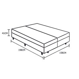 Cama Box Baú Blindado Queen Bipartido Homequeen Sintético Marrom 41x158x198 - 2