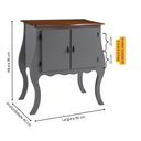 Ver imagem 4 de Cômoda de Madeira com 2 Portas Bombê - Cinza Laca com Tampo Imbuia Glazer
