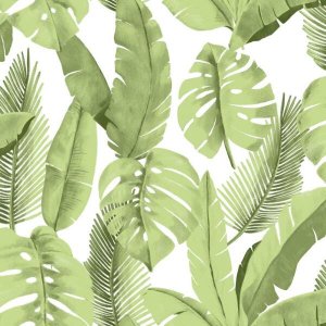 Papel De Parede Atemporal - 3702 Folhas Verdes