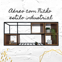 Ver imagem 2 de Aéreo de Ferro com Nicho Estilo Industrial 120cm