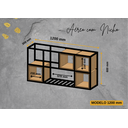 Ver imagem 3 de Aéreo de Ferro com Nicho Estilo Industrial 120cm