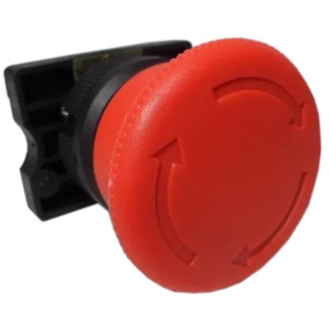Botão de Retenção Tipo Soco Girar para Destravar Vermelho 40mm - Slpfn1r4 - Steck Botao Retgirdest V