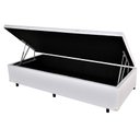 Ver imagem 1 de Cama Box Baú Corino Branco 88x188x42