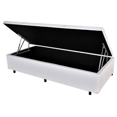 Cama Box Baú Corino Branco 88x188x42