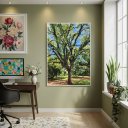 Ver imagem 1 de Quadro Decorativo Árvore no Parque 70x50cm Mold Branca