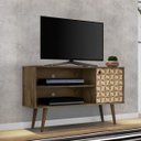 Ver imagem 4 de Sala de Estar Completa Painel com 2 Nichos, Mesa de Centro Redonda e Rack 1 Porta Espresso Móveis