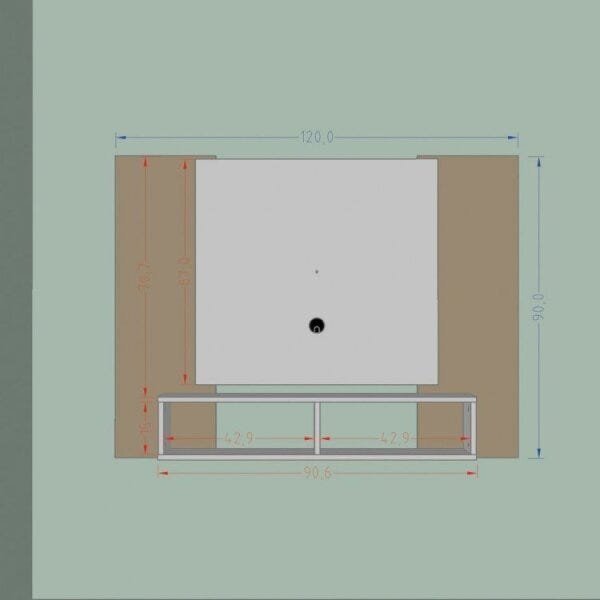 Sala de Estar Completa Painel com 2 Nichos, Mesa de Centro Redonda e Rack 1 Porta Espresso Móveis - 9
