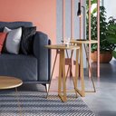 Ver imagem 1 de Conjunto com 02 Mesas Laterais 40cm e 45cm Pés Metálicos 27958 Artesano - Hanover/dourado