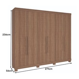 Guarda-Roupa 6 Portas 7 Gavetas Guarapari Plus Móveis Rimo Freijó/Freijó - 7