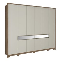 Guarda-Roupa 10 Portas 8 Gavetas Regência 10 Portas Móveis Rimo Freijó/Off-White - 1 Guarda-Roupa 10 Portas 8 Gavetas Regência 10 Portas Móveis Rimo Freijó/Off-White - 1