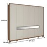 Guarda-Roupa 10 Portas 8 Gavetas Regência 10 Portas Móveis Rimo Freijó/Off-White - 3