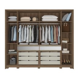 Guarda-Roupa 10 Portas 8 Gavetas Regência 10 Portas Móveis Rimo Freijó/Off-White - 8 Guarda-Roupa 10 Portas 8 Gavetas Regência 10 Portas Móveis Rimo Freijó/Off-White - 8