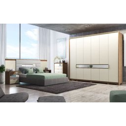 Guarda-Roupa 10 Portas 8 Gavetas Regência 10 Portas Móveis Rimo Freijó/Off-White - 5 Guarda-Roupa 10 Portas 8 Gavetas Regência 10 Portas Móveis Rimo Freijó/Off-White - 5