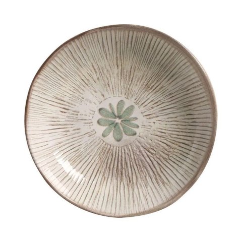 Prato Fundo Bio Evergreen Cerâmica Stoneware 22,5cm 1 Unidade Verde e Branco Porto Brasil