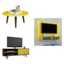 Ver imagem 1 de Sala de Estar Completa Espresso Móveis com Painel, Rack e Mesa 376610