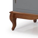 Ver imagem 2 de Balcão Buffet Aparador Florença 80cm 2 Portas 1 Gaveta Pés Luiz Xv - Laca Cinza/ Imbuia