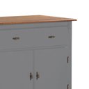Ver imagem 3 de Balcão Buffet Aparador Florença 80cm 2 Portas 1 Gaveta Pés Luiz Xv - Laca Cinza/ Imbuia