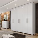 Ver imagem 2 de Guarda-Roupa Casal 6 Portas 3 Gavetas Paranoá Móveis Rimo Branco/Branco