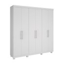 Ver imagem 1 de Guarda-Roupa Casal 6 Portas 3 Gavetas Paranoá Móveis Rimo Branco/Branco