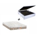 Ver imagem 2 de Colchão Casal Castor Molas Pocket Silver Star One Face + Base Box Baú Casal Sintético Branco 138x188