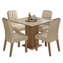Ver imagem 2 de Conjunto Sala de Jantar Tampo de Vidro 4 Cadeiras Rustic/Crema/Imperial Sálvia Madesa