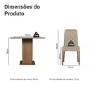 Ver imagem 3 de Conjunto Sala de Jantar Tampo de Vidro 4 Cadeiras Rustic/Crema/Imperial Sálvia Madesa