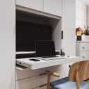 Ver imagem 6 de Guarda-Roupa 4 Portas Home Office 3 Gavetas com Escrivaninha Móveis Rimo Branco/Branco